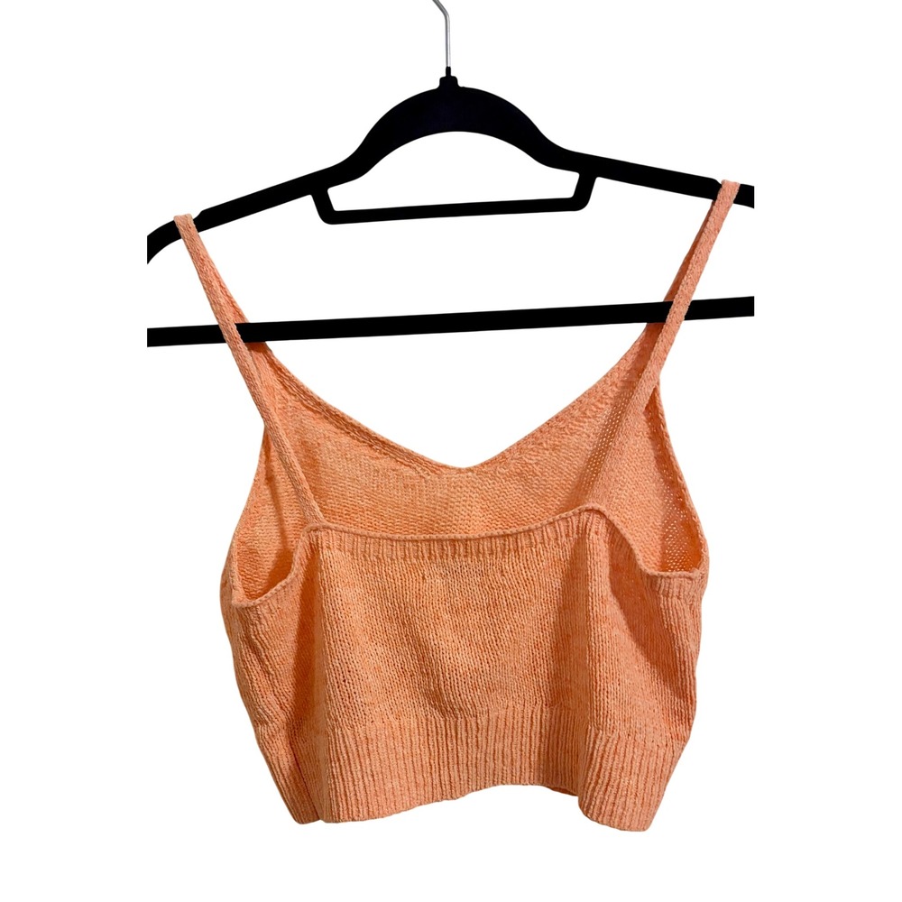 American Eagle Peach Chenille Knit Cropped Sweater Tank Top Size Small - Picture 5 of 6